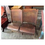 Vintage 2 seat folding theatre chair