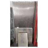 Stainless steel refrigerator door 32' x 66', 2 ss trays 28' x 30' & 4 ss trays 14.5' x 23'