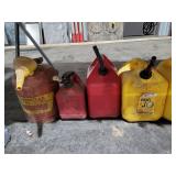 Plastic/Metal Fuel Cans -- 9 containers