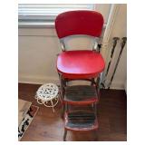 Step stool & wrought iron stand 10' t