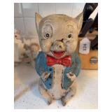 Antique cast iron piggy bank 10' t