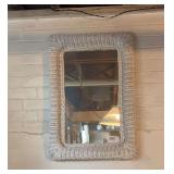 White wicker mirror