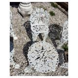 Wrought iron side chair & side. Table