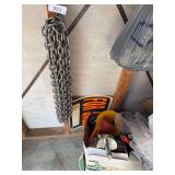 Misc chain( no hooks), funnels, scoop. Flower garden tools