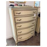 French provincial style 5 drawer chest