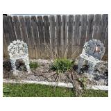 2 wrought iron chairs