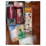 Tissue Holders, Candles, Currier and Ives Bell, misc