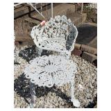 Wrought iron chair & side table