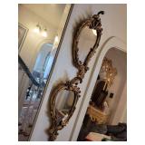 Ornate Goldtone Framed Mirrors 25 x 13 x 1½