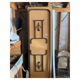 Five particle board floating tables, 8 foot long