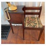 Vintage telephone table with telephone 28' x 29' x 15'