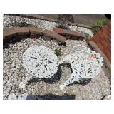 Wrought iron chair & side table