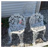 3 Wrought iron chairs