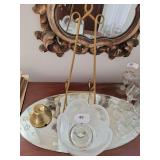Shannon Crystal Bowl, Brass Item, Easel, Mirror Piece