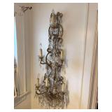 Antique Italian beaded wall sconce w/ metal frame