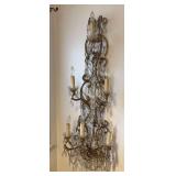 Antique Italian beaded wall sconce w/ metal frame