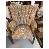2 upholstered arm chairs & footstool