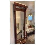 Antique Walnut Entry Way Mirror w/ twist trim