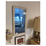 Painted framed mirror. Framed print