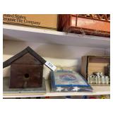 Batteries, birdhouse,flag