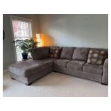 Couch with corner lounger brownish gray in color 86x39x111