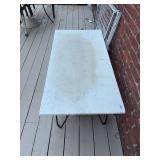 Metal base w/ marble top