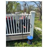 Shepard hook w/ wind chime & bird feeder