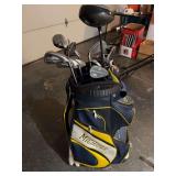 Michigan golf bag w/ Callaway Steelhead irons, Ping putter