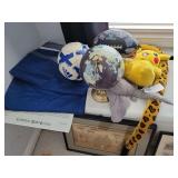 Small Globe, stuffed animals, soccer and football