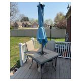 Patio Table w/ 3 chairs & umbrella
