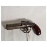 Antique Allen & Thurber six shot revolving barrel hand gun
