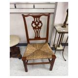 Vintage Wooden chair with Rush seat 20.5x16 seat and is 38” tall