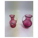 2 small Pilgrim Glass pitchers ( 1 has label)
