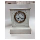 White marble mantle clock