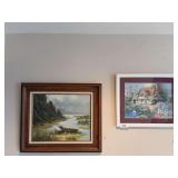 Artist signed oil on canvas, framed print