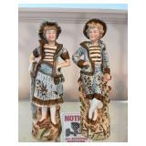 Pr of 15” porcelain figures