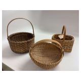 Vintage splint basket , melon basket , and handwoven basket