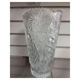 9.75” Cut glass vase