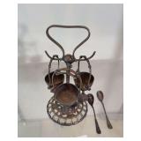 Silver plated egg cruet set