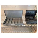 Painted tin boxes, metal slide box