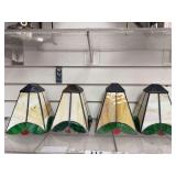 4 stain glass state lamp shades