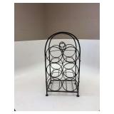 Black metal wine rack