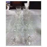 10 etched cocktail stems