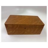 Old wooden felt lined box with no key and old wooden recipe box