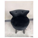 Black velvet vanity chair