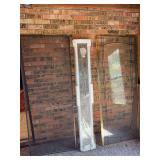 Leaded glass sidelights 66.5” t x 9” wide, 27.5” x 70” screen, 27.5” x 70” glass panels
