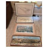 Jerusalem photo picture, 2 Jerusalem drawings, City of David and Solomon framed picture