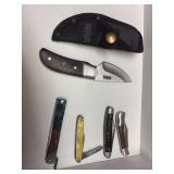 NRA knife,  4 misc pocket knives