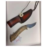 Custom Bone Handle knife w/ handmade sheath