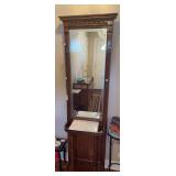 Modern Oak Hall Tree w/ marble top